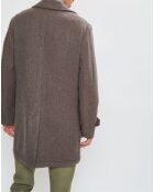 Manteau en Laine mélangée Chevron beige foncé