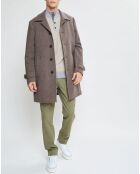 Manteau en Laine mélangée Chevron beige foncé
