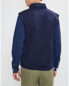 Blouson sans manches dos maille bleu
