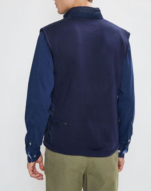 Blouson sans manches dos maille bleu