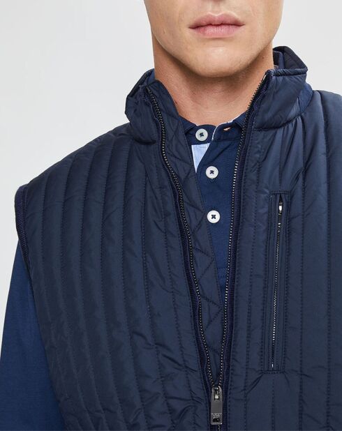 Blouson sans manches dos maille bleu