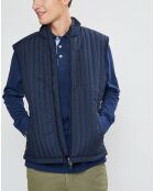 Blouson sans manches dos maille bleu