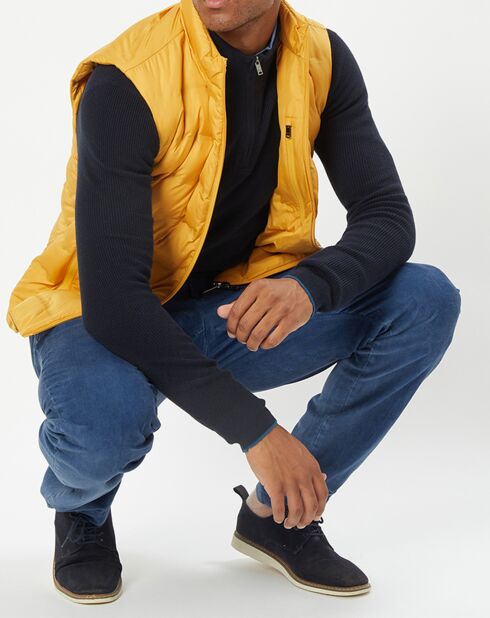 Doudoune sans manches unie jaune