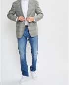 Veste en Laine & Cachemire mélangés Prince de Galles kaki/beige