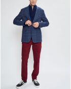 Veste à carreaux bleu moyen