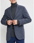 Veste Vichy tricolore bleu/gris