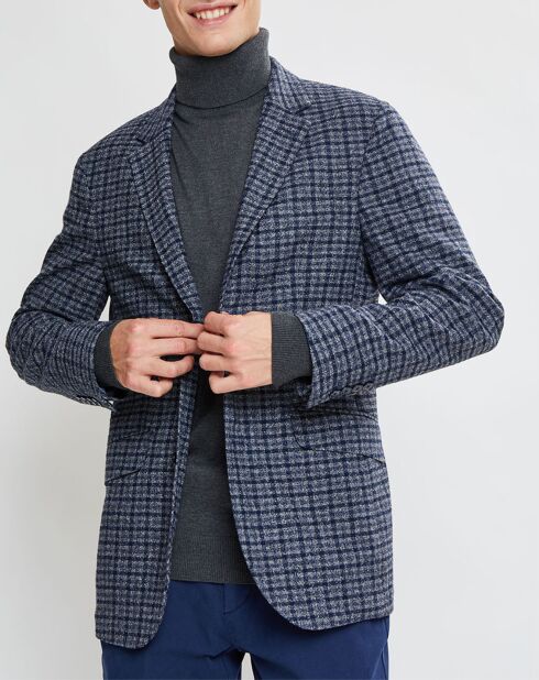 Veste Vichy tricolore bleu/gris