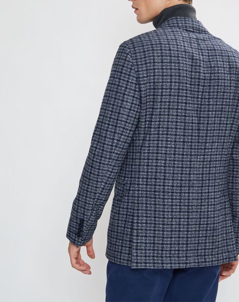 Veste Vichy tricolore bleu/gris