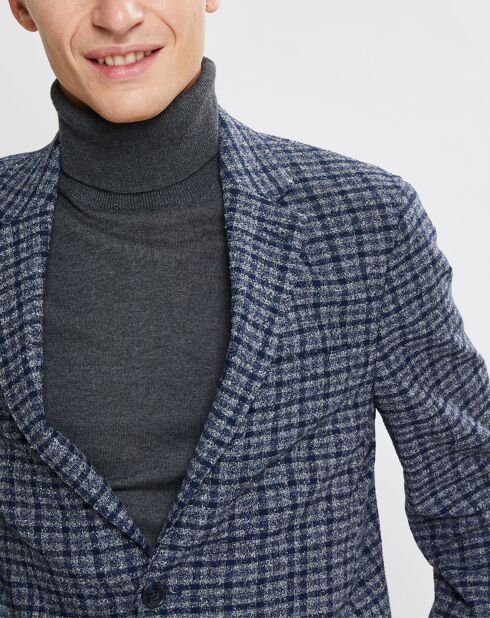 Veste Vichy tricolore bleu/gris