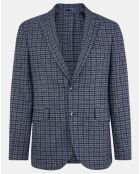 Veste Vichy tricolore bleu/gris