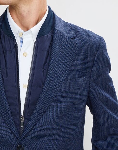 Blazer en Laine doublure amovible bleu foncé