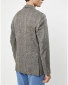 Veste Chek imprimée prince de galles beige