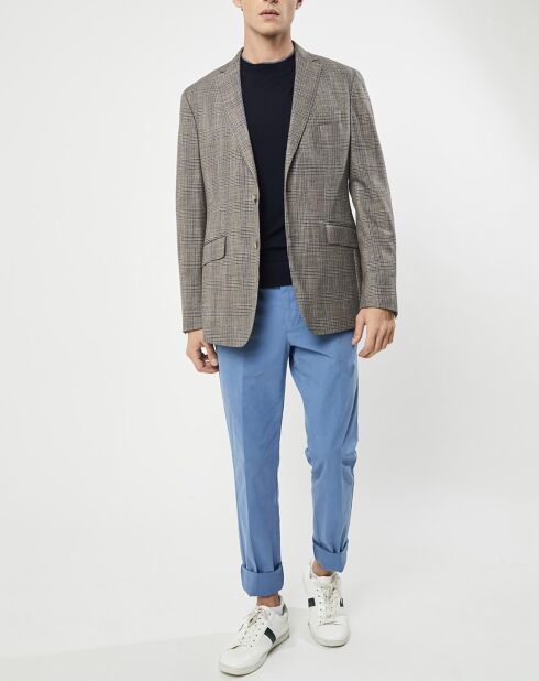 Veste Chek imprimée prince de galles beige