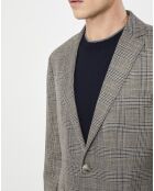 Veste Chek imprimée prince de galles beige