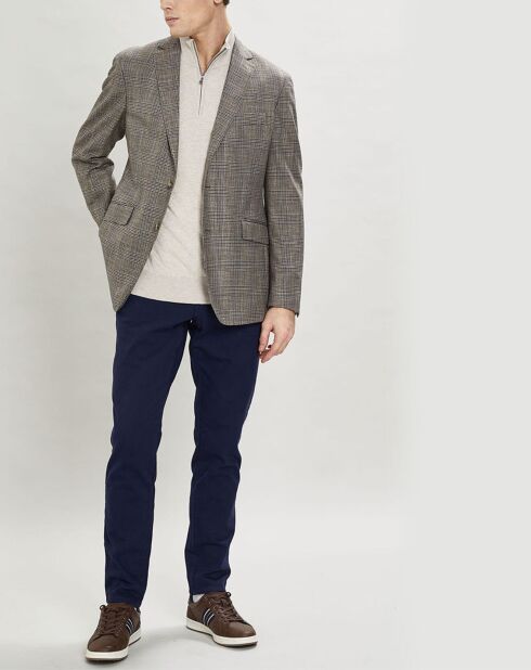Veste Chek imprimée prince de galles beige