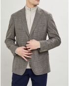 Veste Chek imprimée prince de galles beige
