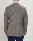Veste Chek imprimée prince de galles beige