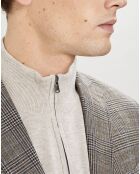 Veste Chek imprimée prince de galles beige
