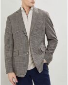 Veste Chek imprimée prince de galles beige