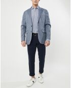 Veste en Lin mélangé Armur imprimé chevon  bleue