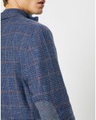 Veste en Laine mélangée Tartan imprimée bleue