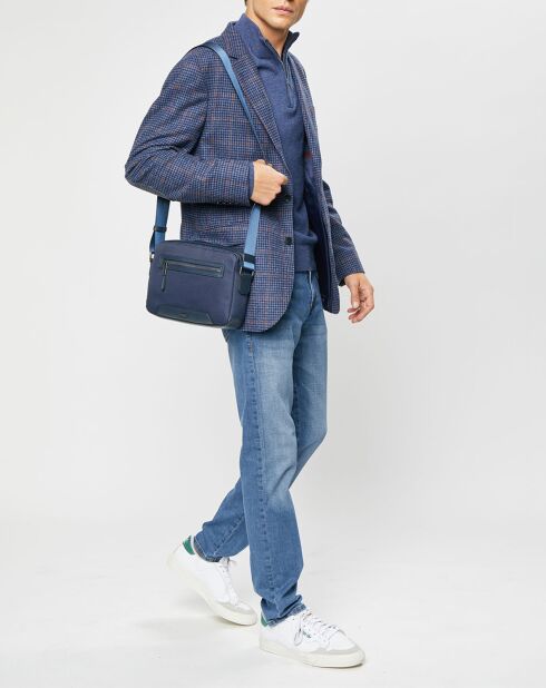 Veste en Laine mélangée Tartan imprimée bleue