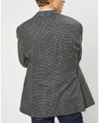 Veste en Laine mélangée à imprimé pied-de-poule marron/gris