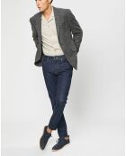 Veste en Laine mélangée à imprimé pied-de-poule marron/gris