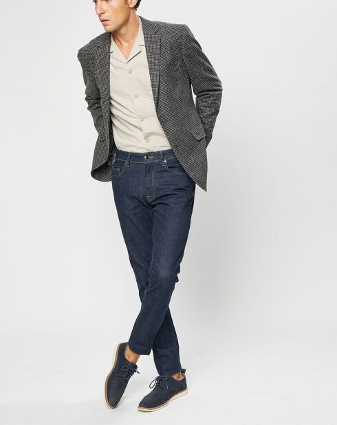 Veste en Laine mélangée à imprimé pied-de-poule marron/gris