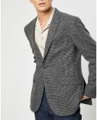 Veste en Laine mélangée à imprimé pied-de-poule marron/gris