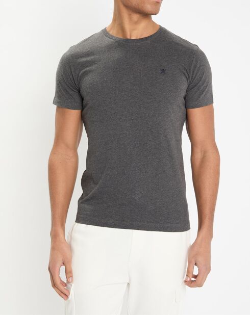 T-Shirt Regular Fit uni logo poitrine gris