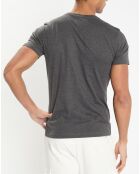 T-Shirt Regular Fit uni logo poitrine gris