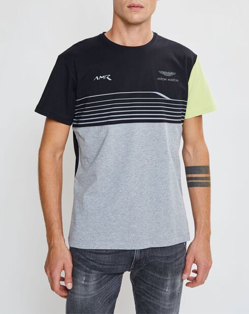 T-Shirt Aston Martin Racing rayé noir