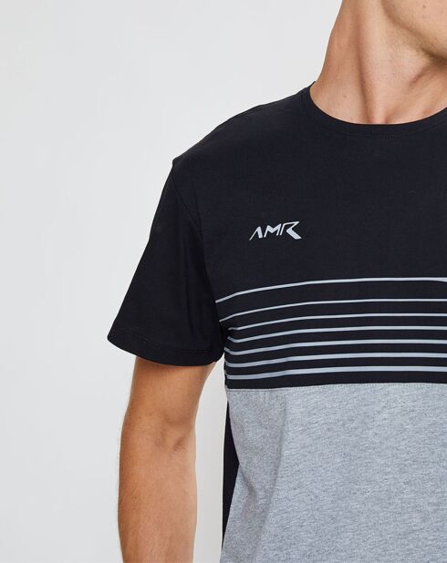 T-Shirt Aston Martin Racing rayé noir