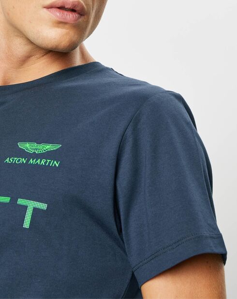 T-Shirt Fluo Aston Martin Racing bleu marine