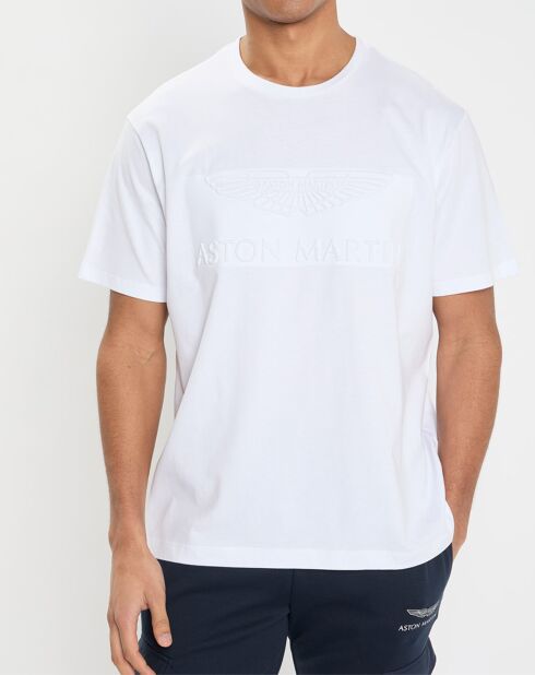 T-Shirt Regular Fit Aston Martin Racing embossé blanc