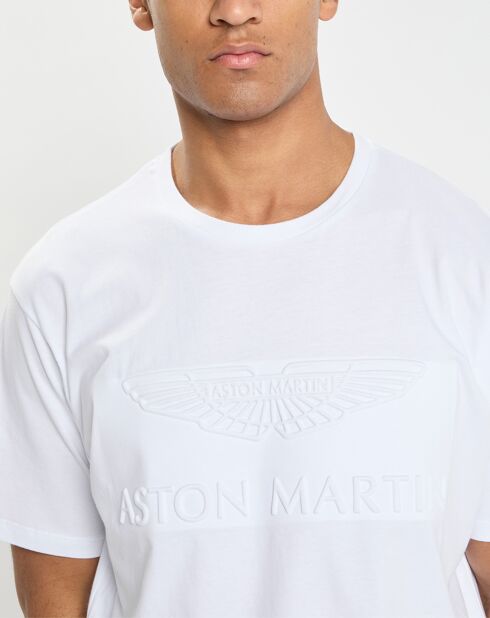 T-Shirt Regular Fit Aston Martin Racing embossé blanc