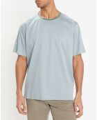 T-Shirt Regular Fit Mercerisé à rayures milleraie vert clair