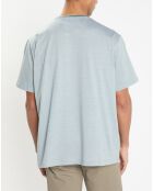 T-Shirt Regular Fit Mercerisé à rayures milleraie vert clair