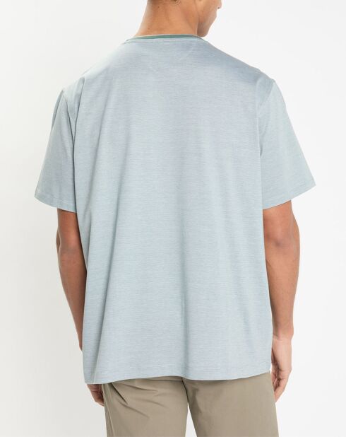 T-Shirt Regular Fit Mercerisé à rayures milleraie vert clair