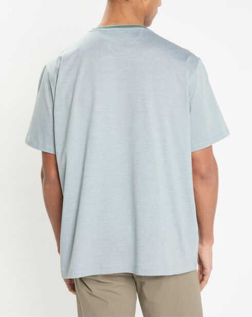 T-Shirt Regular Fit Mercerisé à rayures milleraie vert clair