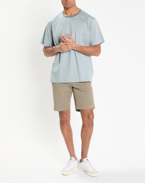 T-Shirt Regular Fit Mercerisé à rayures milleraie vert clair