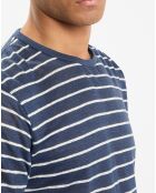T-Shirt 100% Lin Regular Fit Marinière bleu/blanc