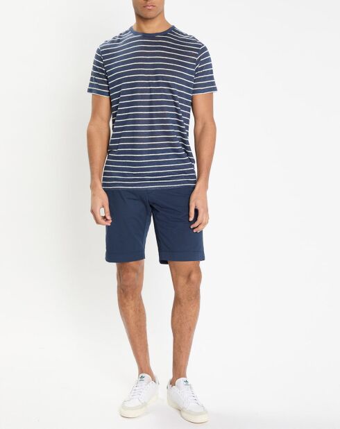 T-Shirt 100% Lin Regular Fit Marinière bleu/blanc