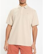 Polo Slim Fit uni piqué beige clair