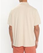 Polo Slim Fit uni piqué beige clair