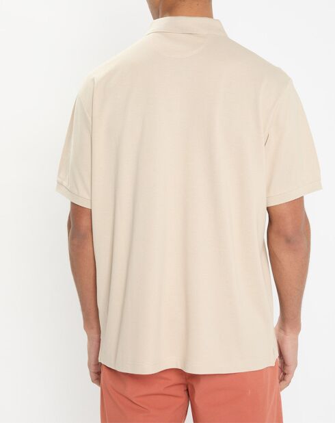 Polo Slim Fit uni piqué beige clair