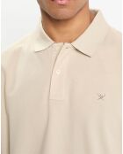 Polo Slim Fit uni piqué beige clair