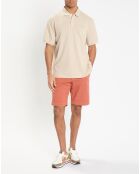 Polo Slim Fit uni piqué beige clair
