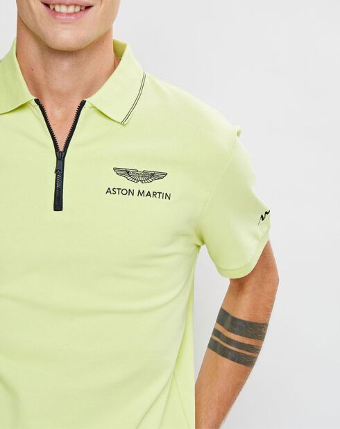 Polo col zippé Aston Martin Racing jaune